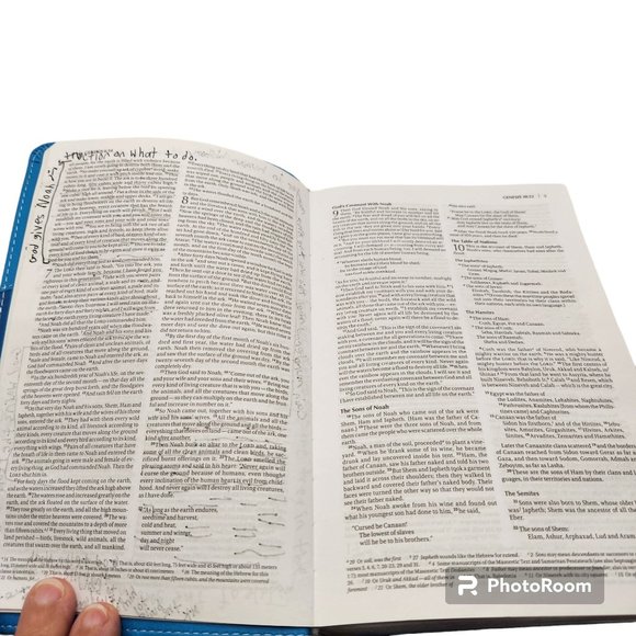 NIV Bible Zondervan Leathersoft Blue Silver Foil Edge Preowned Read Descriptions - Picture 5 of 8